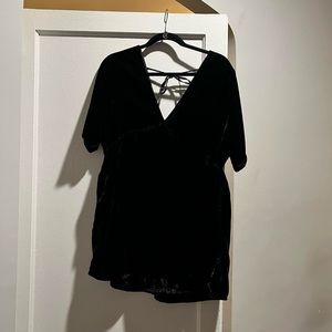 Free People Black Velvet Mini Dress